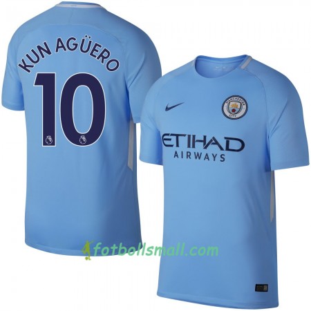 Manchester City Fotbollströjor Kun Agüero Hemma tröja 2017/18 Kortärmad