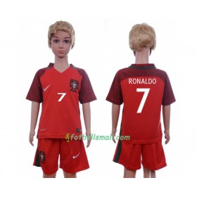 Portugal Fotbollströjor Cristiano Ronaldo 7 Barn Hemma tröja Euro 2016 Kortärmad