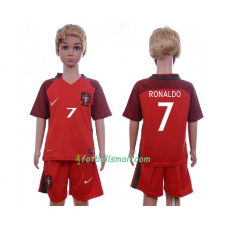 Portugal Fotbollströjor Cristiano Ronaldo 7 Barn Hemma tröja Euro 2016 Kortärmad