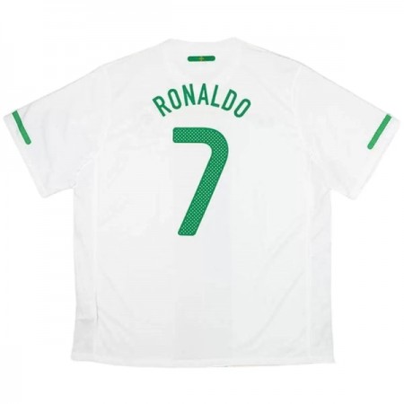 Portugal Ronaldo 7 2010 Fotbollströjor Retro Borta tröja Kortärmad