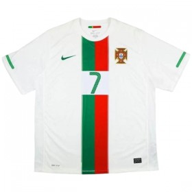 Portugal Ronaldo 7 2010 Fotbollströjor Retro Borta tröja Kortärmad