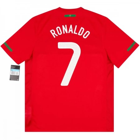Portugal Ronaldo 7 2010 Fotbollströjor Retro Hemma tröja Kortärmad