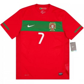 Portugal Ronaldo 7 2010 Fotbollströjor Retro Hemma tröja Kortärmad