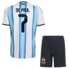 Argentina De Paul 7 Fotbollströjor Barn Hemma tröja World Cup 2026 Kortärmad