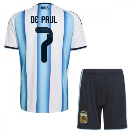 Argentina De Paul 7 Fotbollströjor Barn Hemma tröja World Cup 2026 Kortärmad