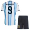 Argentina J. Alvarez 9 Fotbollströjor Barn Hemma tröja World Cup 2026 Kortärmad