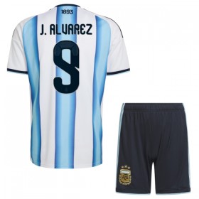 Argentina J. Alvarez 9 Fotbollströjor Barn Hemma tröja World Cup 2026 Kortärmad