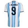 Argentina J. Alvarez 9 Fotbollströjor Barn Hemma tröja World Cup 2026 Kortärmad