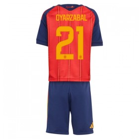 Spanien OYARZABAL 21 Fotbollströjor Barn Hemma tröja World Cup 2026 Kortärmad