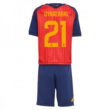 Spanien OYARZABAL 21 Fotbollströjor Barn Hemma tröja World Cup 2026 Kortärmad