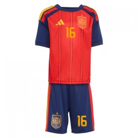 Spanien Rodrigo 16 Fotbollströjor Barn Hemma tröja World Cup 2026 Kortärmad