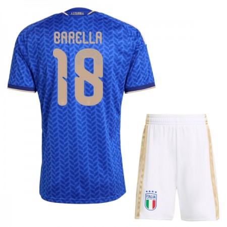 Italien Barella 18 Fotbollströjor Barn Hemma tröja World Cup 2026 Kortärmad
