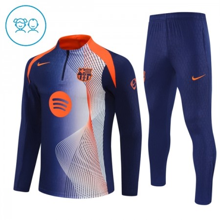 FC Barcelona Barn Trainings Sweatshirt Quarter-Zip 2025-26 Blå