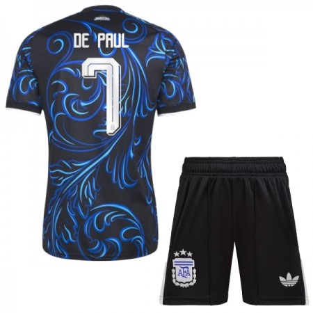 Argentina De Paul 7 Fotbollströjor Barn Borta tröja World Cup 2026 Kortärmad