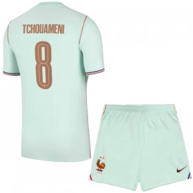 Frankrike Tchouameni 8 Fotbollströjor Barn Borta tröja World Cup 2026 Kortärmad