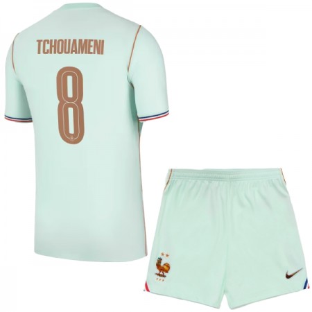 Frankrike Tchouameni 8 Fotbollströjor Barn Borta tröja World Cup 2026 Kortärmad