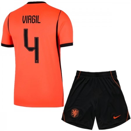 Nederländerna Virgil 4 Fotbollströjor Barn Hemma tröja World Cup 2026 Kortärmad