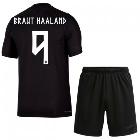 Norge Haaland 9 Fotbollströjor Barn Borta tröja World Cup 2026 Kortärmad