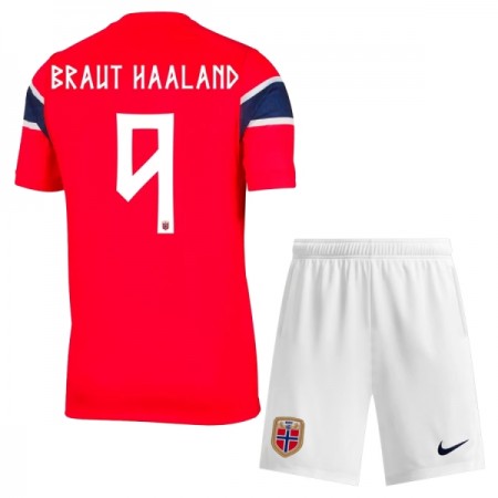 Norge Haaland 9 Fotbollströjor Barn Hemma tröja World Cup 2026 Kortärmad