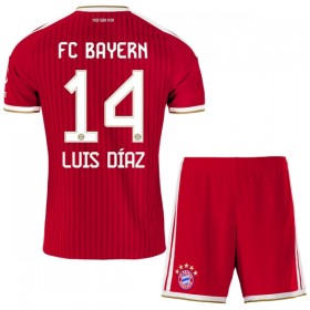 FC Bayern München Luis Diaz 14 Fotbollströjor Barn Hemma tröja 2026-27 Kortärmad