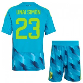 Spanien Unai Simon 23 Fotbollströjor Målvakt Barn World Cup 2026 Kortärmad