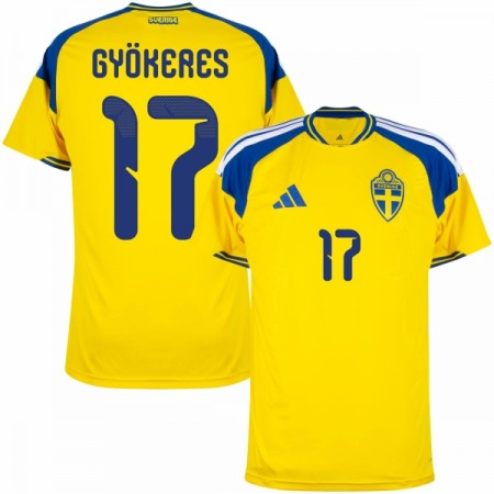 Sverige Gyokeres 17 Fotbollströjor Hemma tröja World Cup 2026 Kortärmad