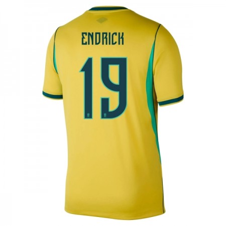 Brasilien Endrick 19 Fotbollströjor Hemma tröja World Cup 2026 Kortärmad