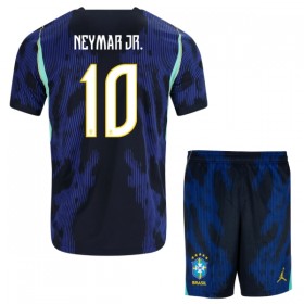 Brasilien Neymar JR 10 Fotbollströjor Barn Borta tröja World Cup 2026 Kortärmad
