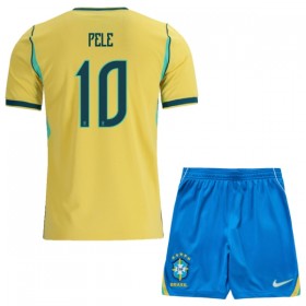 Brasilien Pele 10 Fotbollströjor Barn Hemma tröja World Cup 2026 Kortärmad