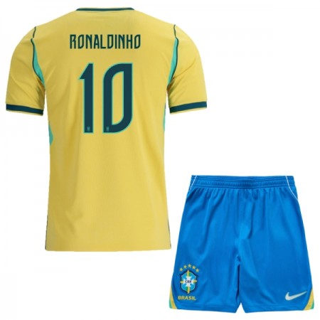 Brasilien Ronaldinho 10 Fotbollströjor Barn Hemma tröja World Cup 2026 Kortärmad