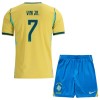 Brasilien Vini JR. 7 Fotbollströjor Barn Hemma tröja World Cup 2026 Kortärmad