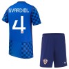 Kroatien Gvardiol 4 Fotbollströjor Barn Borta tröja World Cup 2026 Kortärmad