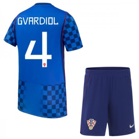 Kroatien Gvardiol 4 Fotbollströjor Barn Borta tröja World Cup 2026 Kortärmad