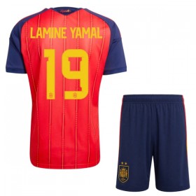 Spanien 2 Stars Lamine Yamal 19 Fotbollströjor Barn Hemma tröja World Cup 2026 Kortärmad