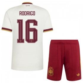 Spanien 2 Stars Rodrigo 16 Fotbollströjor Barn Borta tröja World Cup 2026 Kortärmad