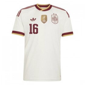 Spanien 2 Stars Rodrigo 16 Fotbollströjor Barn Borta tröja World Cup 2026 Kortärmad