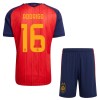 Spanien 2 Stars Rodrigo 16 Fotbollströjor Barn Hemma tröja World Cup 2026 Kortärmad