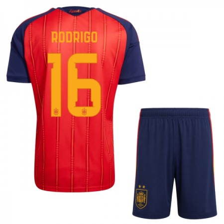 Spanien 2 Stars Rodrigo 16 Fotbollströjor Barn Hemma tröja World Cup 2026 Kortärmad