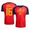 Spanien 2 Stars Rodrigo 16 Fotbollströjor Hemma tröja World Cup 2026 Kortärmad