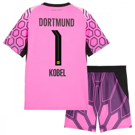 Borussia Dortmund Kobel 1 Fotbollströjor Målvakt Barn Borta tröja 2026-27 Rosa Kortärmad