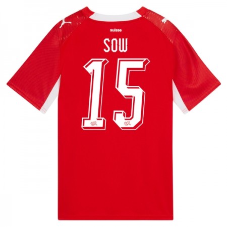 Schweiz Djibril Sow 15 Fotbollströjor Hemma tröja World Cup 2026 Kortärmad