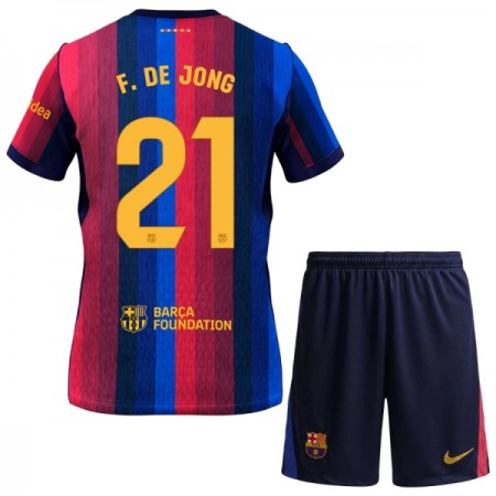 FC Barcelona F. De Jong 21 Fotbollströjor Barn Hemma tröja 2026-27 Kortärmad