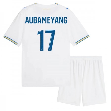 Olympique de Marseille Aubameyang 17 Fotbollströjor Barn Hemma tröja 2026-27 Kortärmad