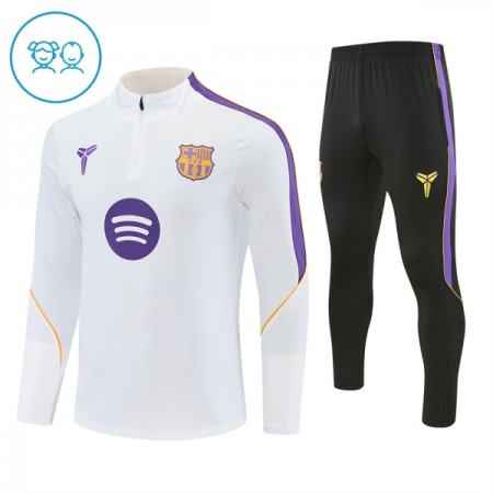 Barcelona Barn Trainings Sweatshirt Quarter-Zip 2026-27 Vit