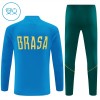 Brasilien Barn Trainings Sweatshirt Quarter-Zip 2026-27 Blå