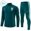 Brasilien Barn Trainings Sweatshirt Quarter-Zip 2026-27 Grön