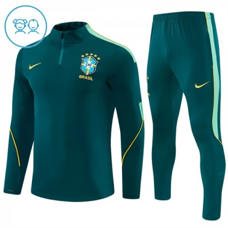 Brasilien Barn Trainings Sweatshirt Quarter-Zip 2026-27 Grön