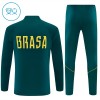 Brasilien Barn Trainings Sweatshirt Quarter-Zip 2026-27 Grön