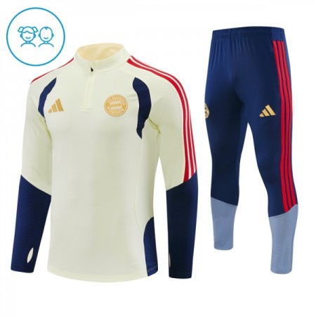 FC Bayern München Barn Trainings Sweatshirt Quarter-Zip 2026-27 Vit