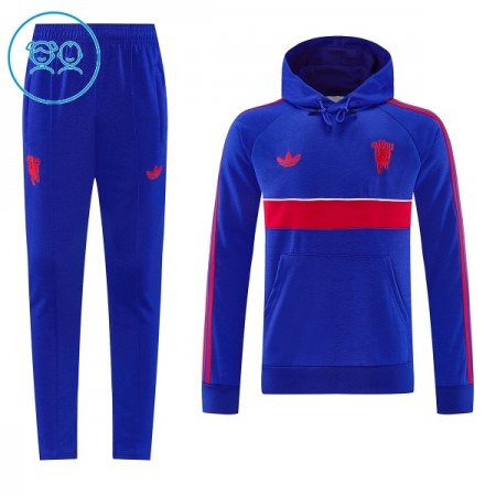 Manchester United Hoodie Barn Trainings Sweatshirt 2026-27 Blå